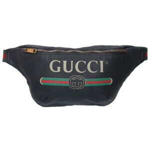 Gucci Logo Leather Body Bag Black